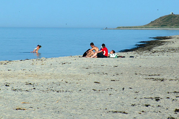 Badegæster på stranden