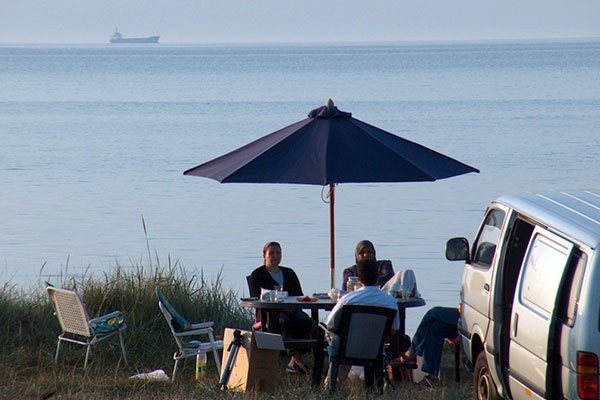 Picnic ved stranden