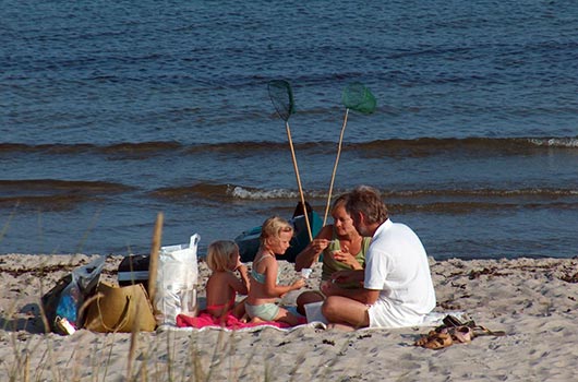 Picnic ved stranden