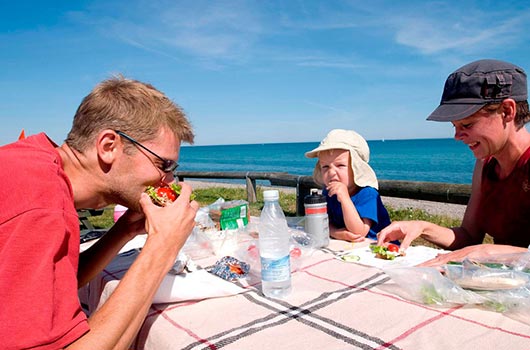 Picnic ved stranden